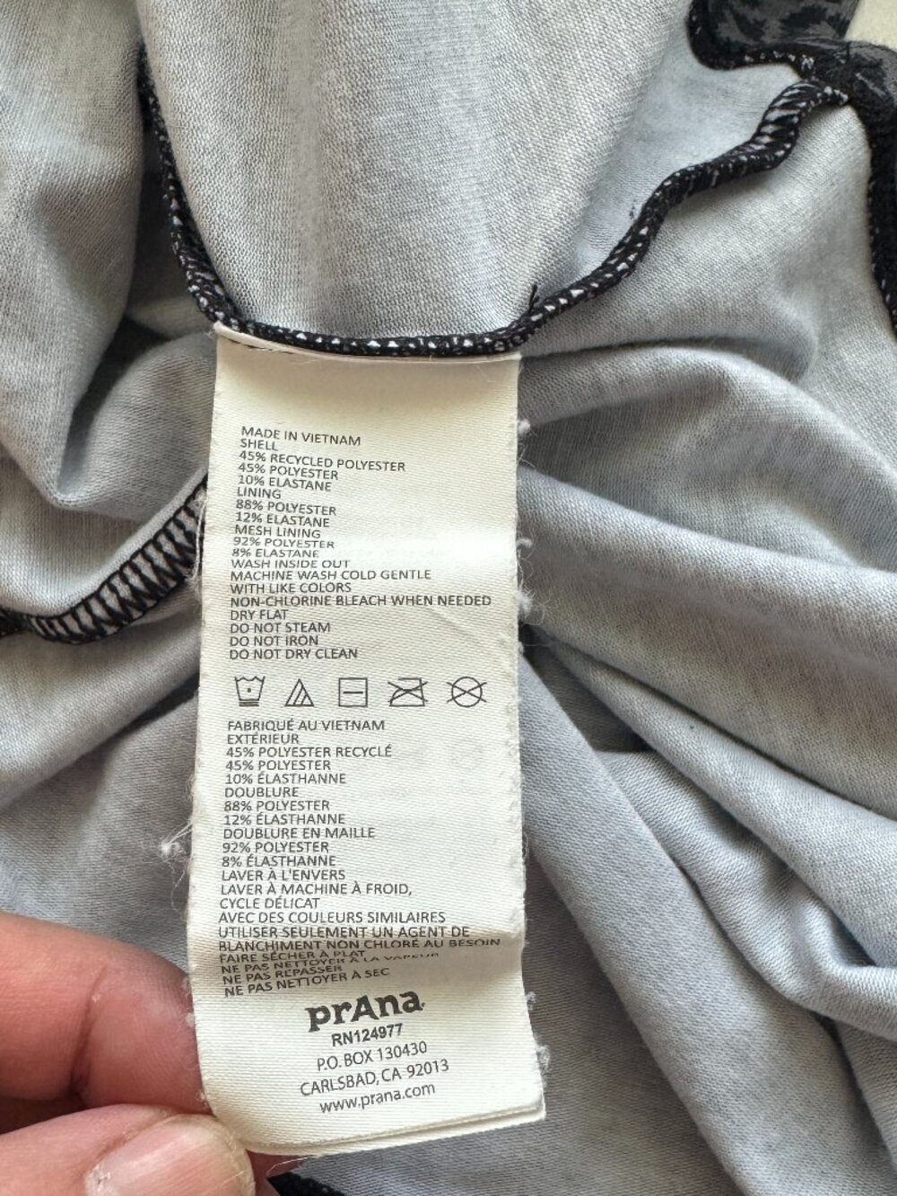 Prana Quinn Jacquard Tank Top Women's Size Medium Charcoal Built-In Bra Racerbac - Picture 6 of 12